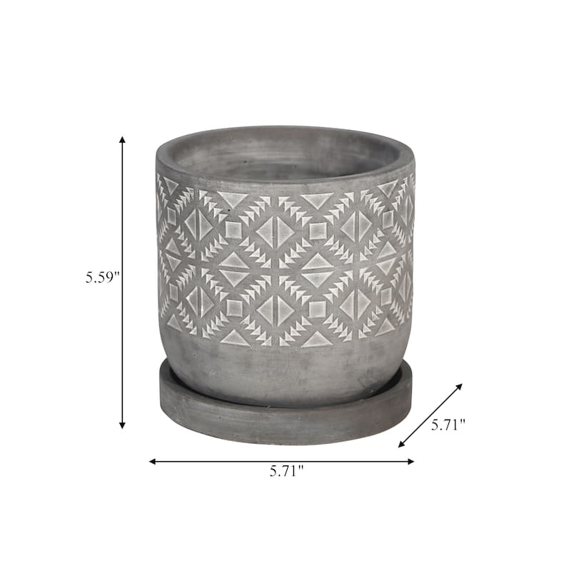 Sagebrook Home Modern Natural Cement Planter
