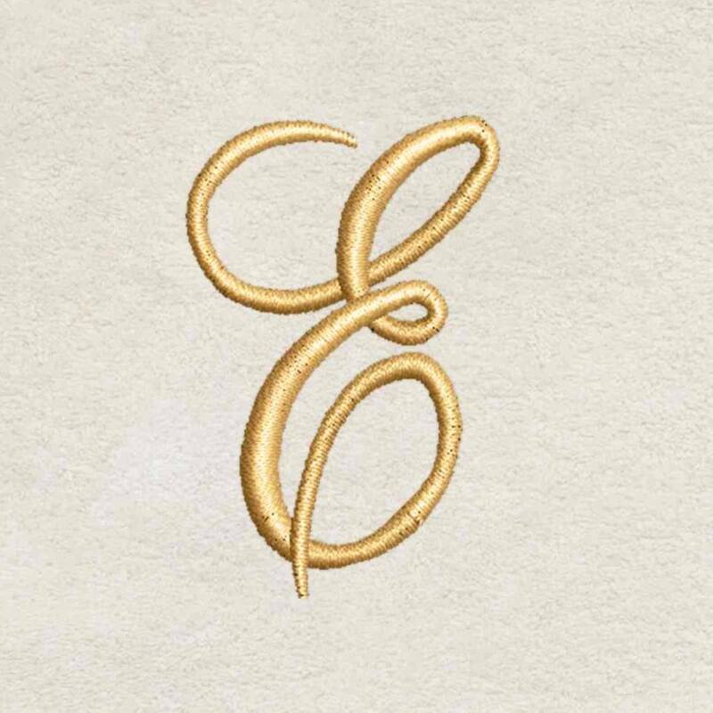 Avanti Linens Ivory/Gold Script Monogram Bath Towel Letter E - Bath Towel