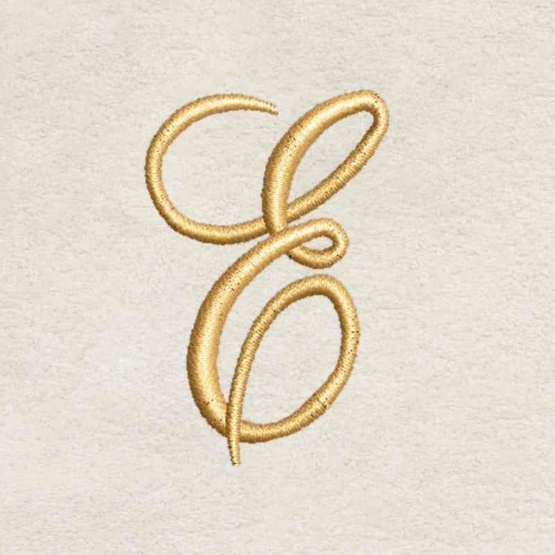 Avanti Linens Ivory/Gold Script Monogram Hand Towel Letter E - Hand Towel