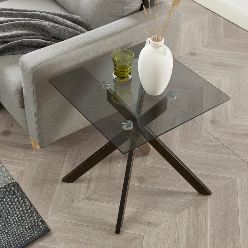 Side Table with Glass Top