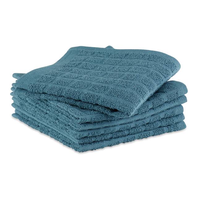 DII Solid Windowpane Terry Dishcloth Set of 6