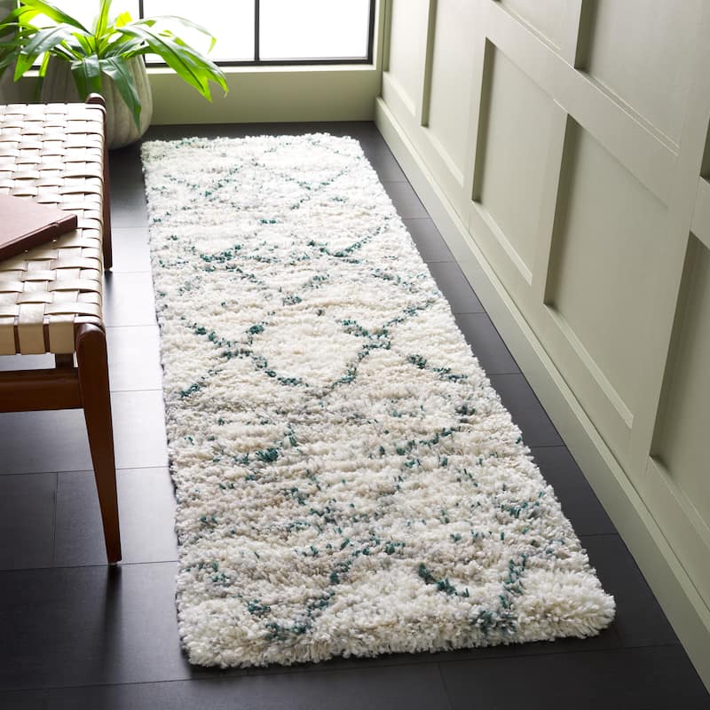 SAFAVIEH Fontana Shag Marye Modern Trellis 2-inch Thick Rug