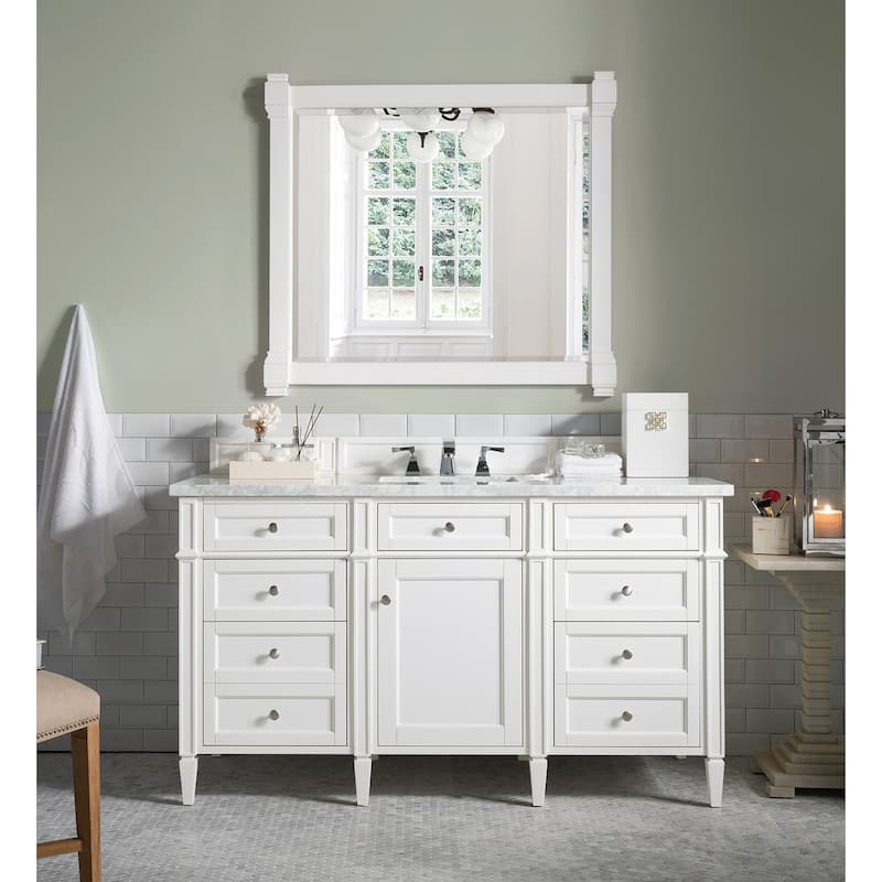 James Martin Vanities Brittany 60" Double Vanity, Bright White