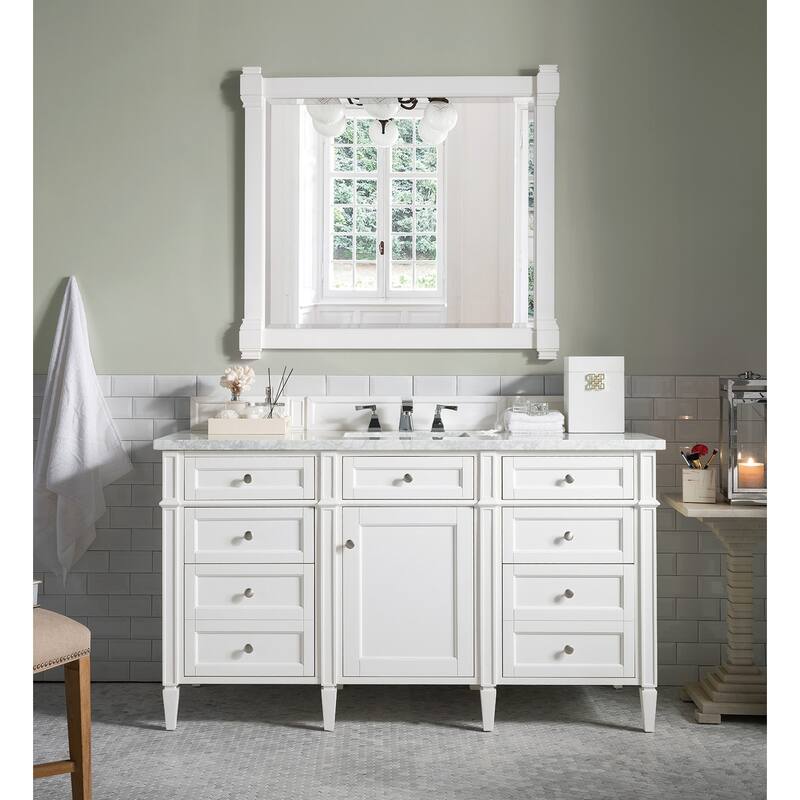 James Martin Vanities Brittany 60" Single Vanity, Bright White - 60 x 23.5 x 34