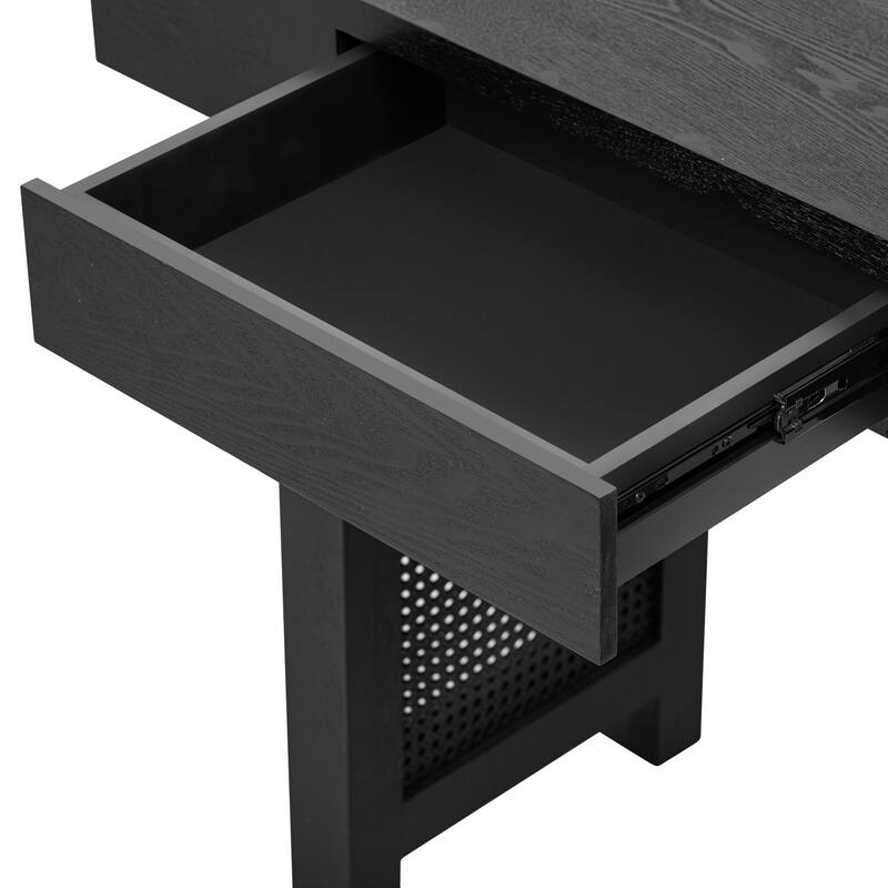 52 Inch 2 Drawers Console Table/Bar Table with Natural Wood Finish