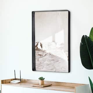 Allan Andrews Rectangular Metal Framed Black Steele Wall Mirror