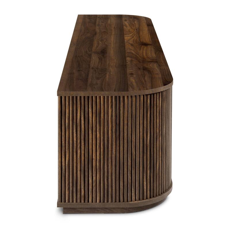 Edgemod 70" Ribbed Walnut Media Console With Brass Handles