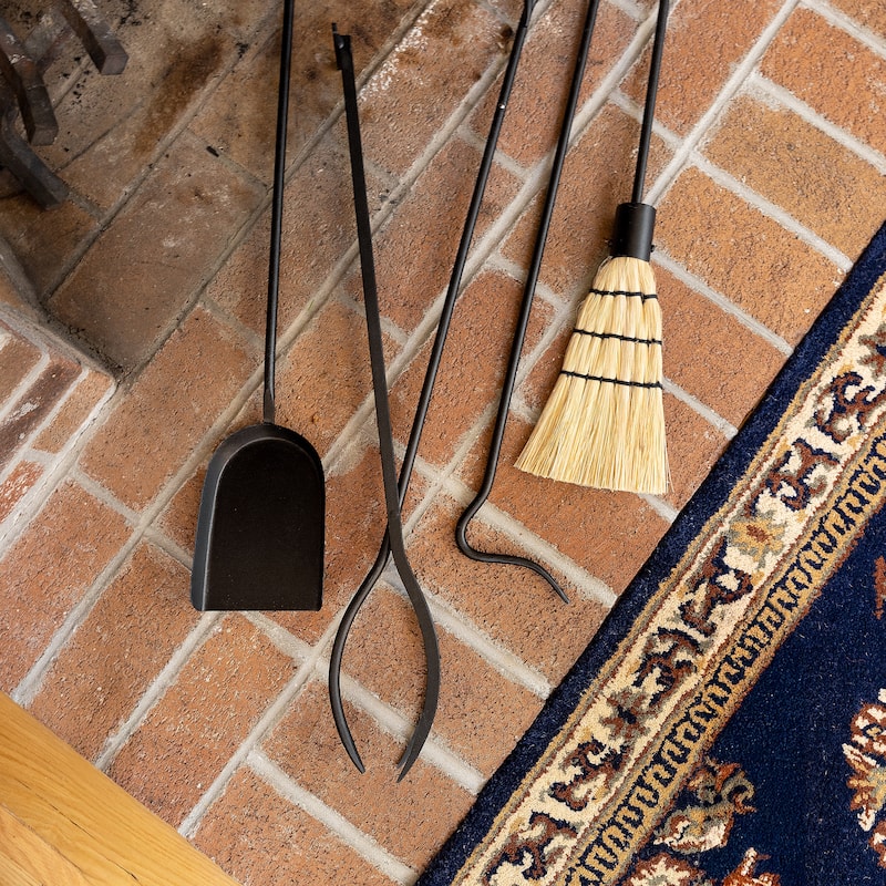 Achla Designs Extra Long Rope Design Fireplace Shovel, 36 Inch Tall, Black