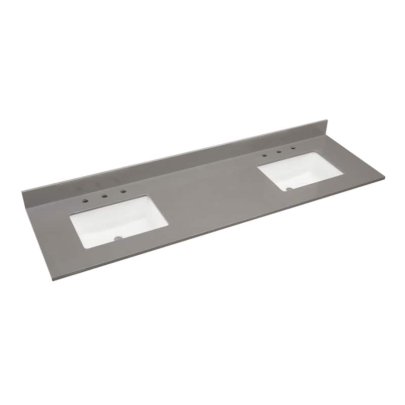 Altair Madrid Bathroom Vanity Countertop in Concrete Grey with White Sink without Vanity