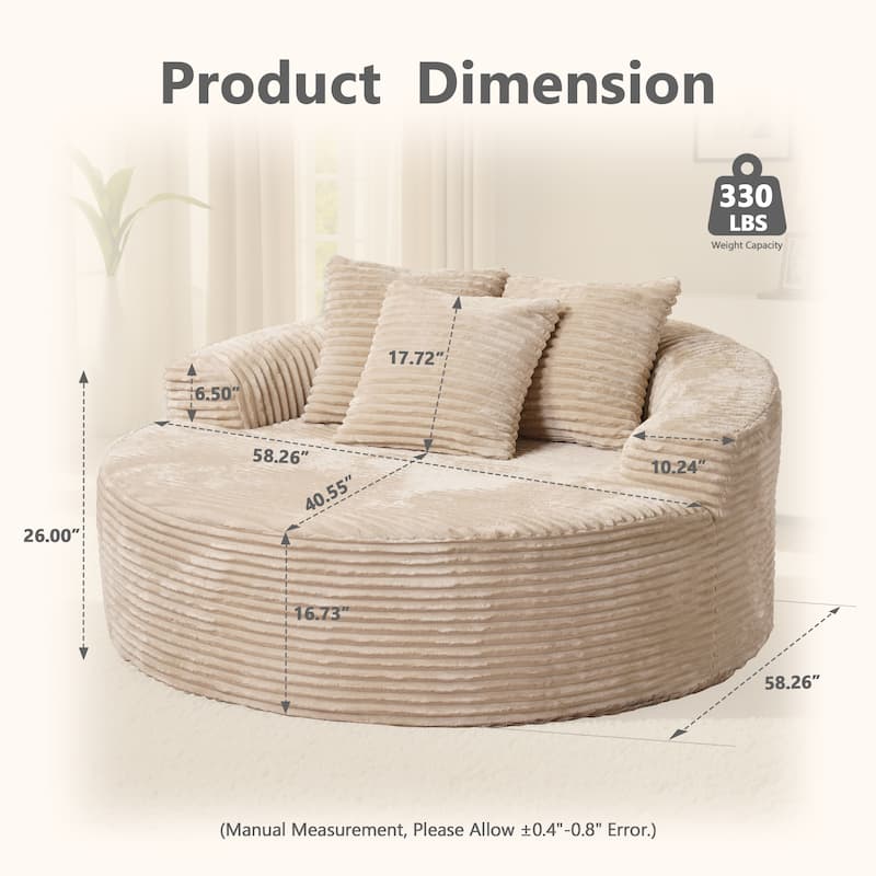 HOOOWOOO Modern Plush Fabric Floor Sofa Couch