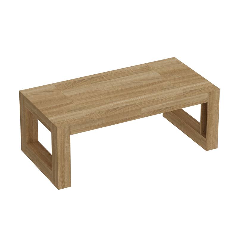 Rectangular Coffee Table Wooden Dining Table with Bottom Storage