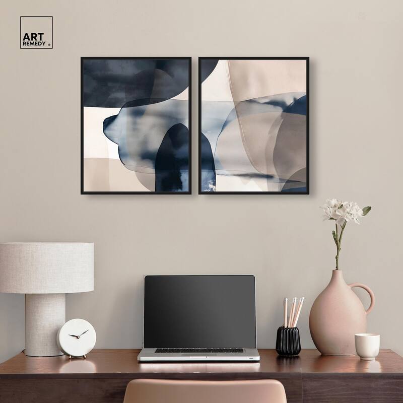 Monochrome Movement Canvas Set of 2 by Art Remedy