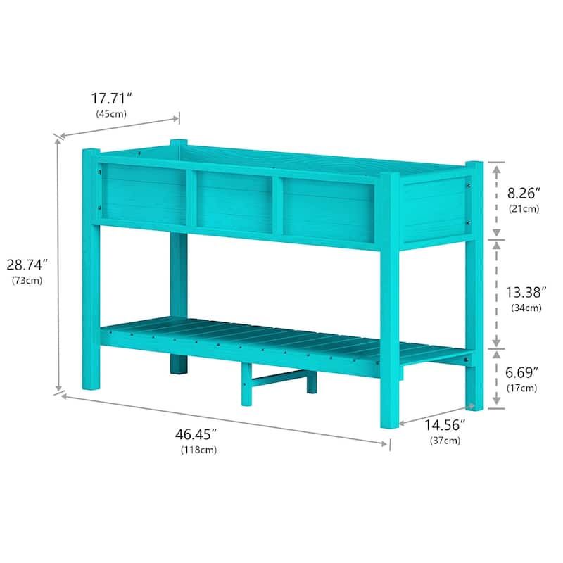 Lesly 46.37 in. Modern Rectangular Cyan Planter Box - 46.37"D×17.69"W×28.67"H