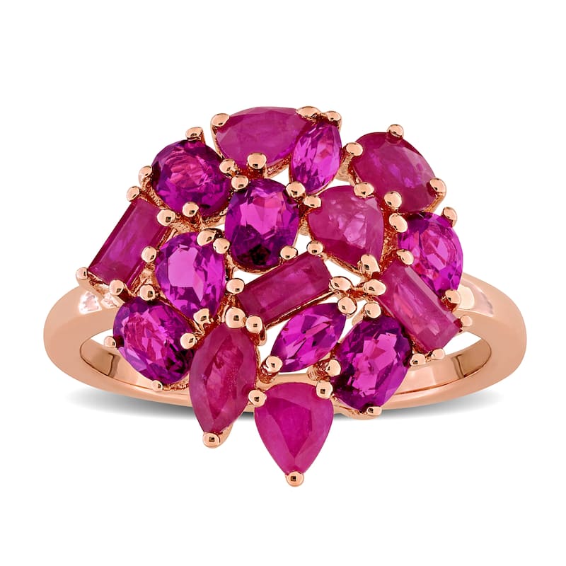 Miadora Multi-Shape Gemstone Cluster Ring Sterling Silver