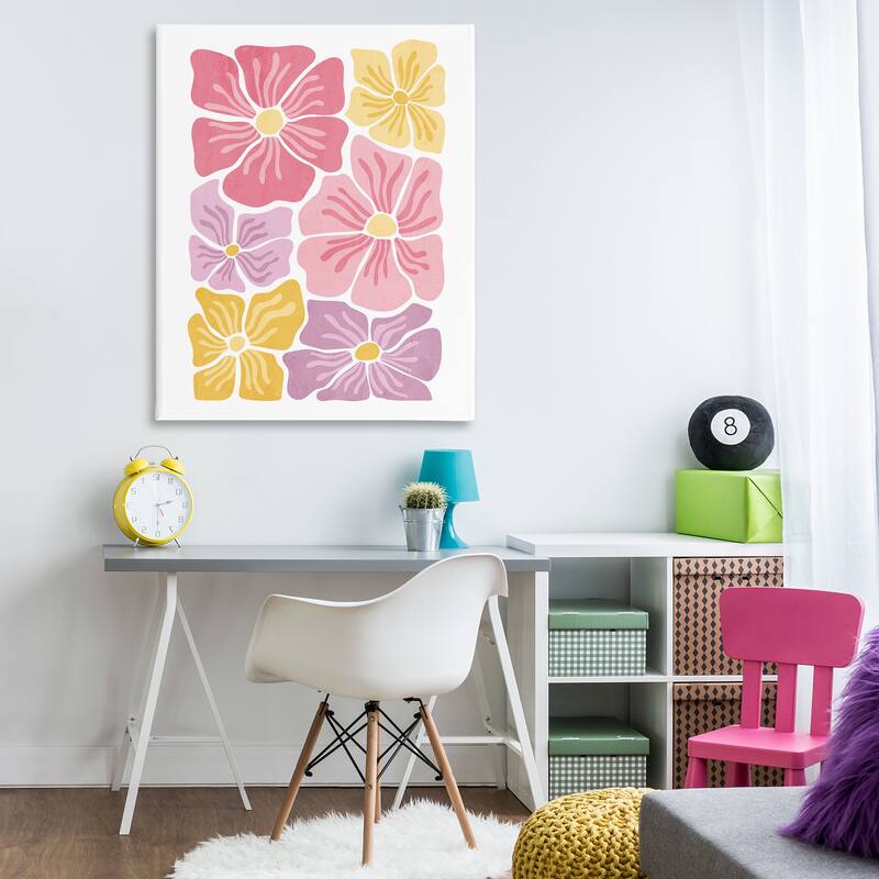 Stupell Pastel Hued Flower Blossoms Canvas Wall Art Design By Kim Allen