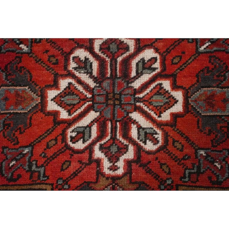 Hand Knotted Oriental 100% Wool Carpet Traditional Medallion Red Heriz Area Rug - 11' 4'' X 8' 8''