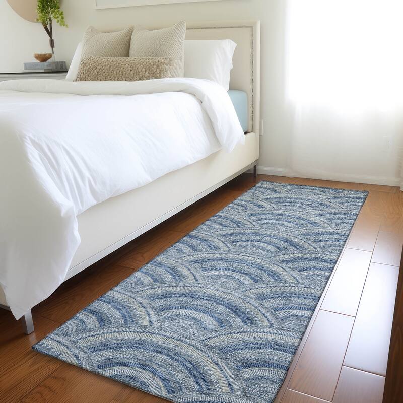 Premium Washable Super Soft Transitional Stacks Mayfield Rug - Denim - 2'3" x 7'6"