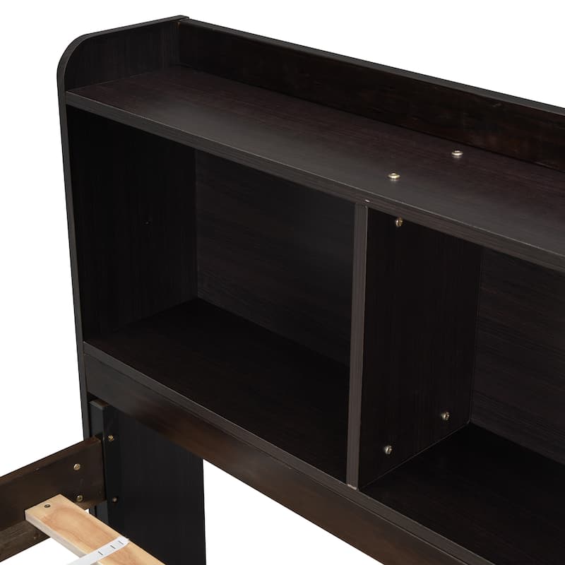 Bed with Under bed Storage Drawers and Bed End Storage Case