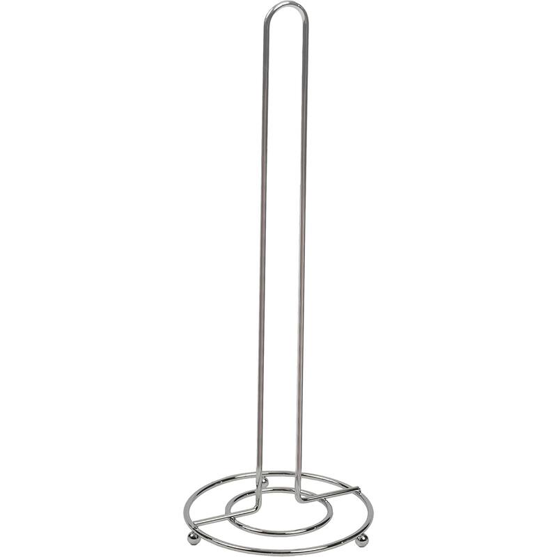 4-Roll Wire Chrome Freestanding Toilet Paper Reserve or Paper Towel Holder - Silver