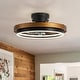 preview thumbnail 2 of 13, 20 in. Modern Circle Wheel Color-Changing Integrated LED Semi-Flush Mount Fandelier w/ Remote Control - 19.6 in. W x 7.6 in. H