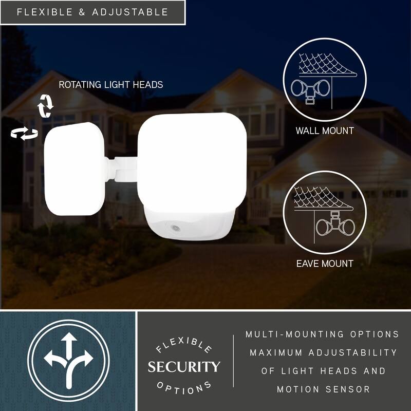 Theta 2 Light LED Outdoor Dusk to Dawn Security Flood Light White