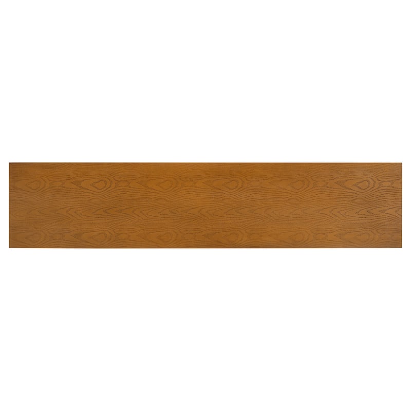 TV Stand Media Console with Fluted Door Cabinets, Solid Wood Legs