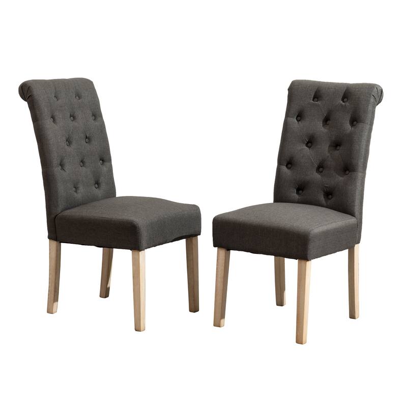 Roundhill Amonia 5-piece Dining Set, Turned-Leg Dining Table with 4 Tufted Chairs