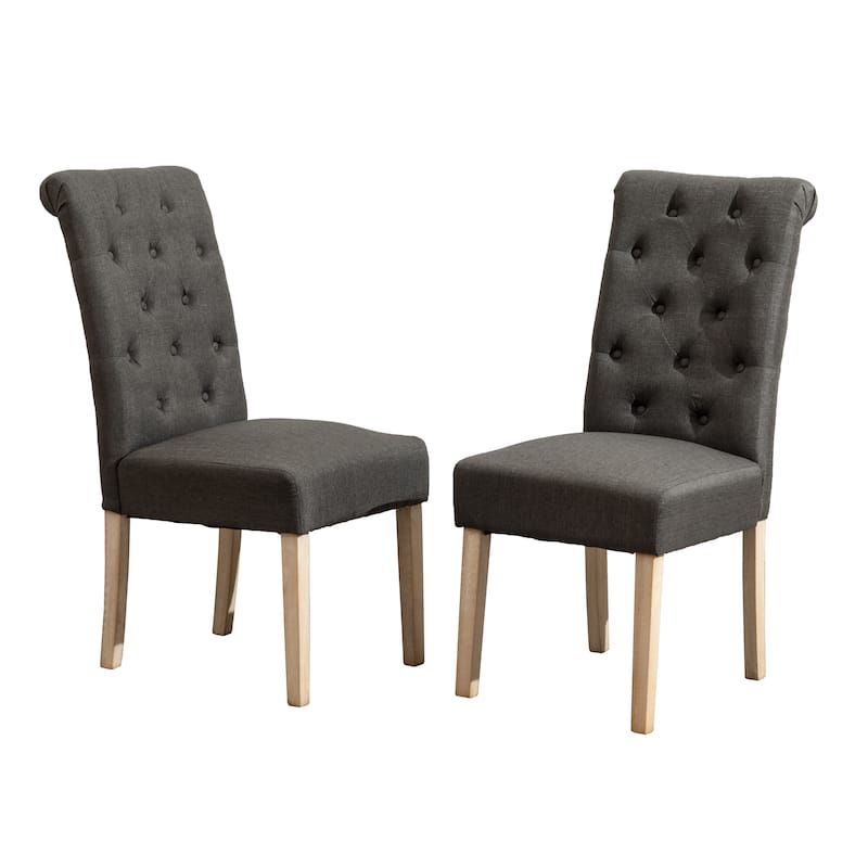 Solid Wood Tufted Parsons Dining Chair, Set Of 2