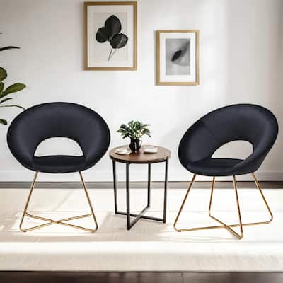 Modern Velvet Upholstered Accent Chair Vanity Leisure Chair
