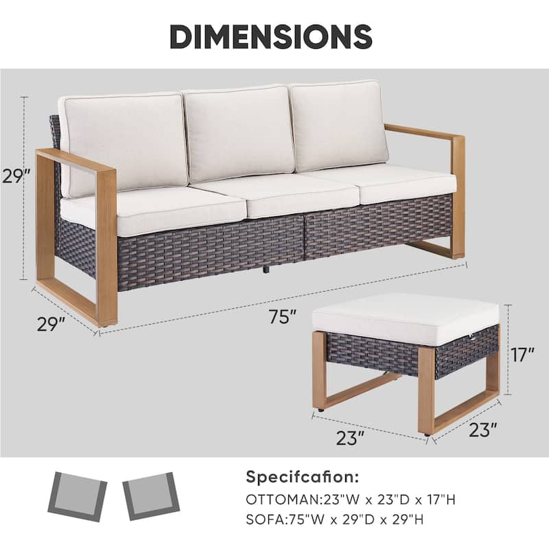 High Back Outdoor Furniture with Thick Cushion