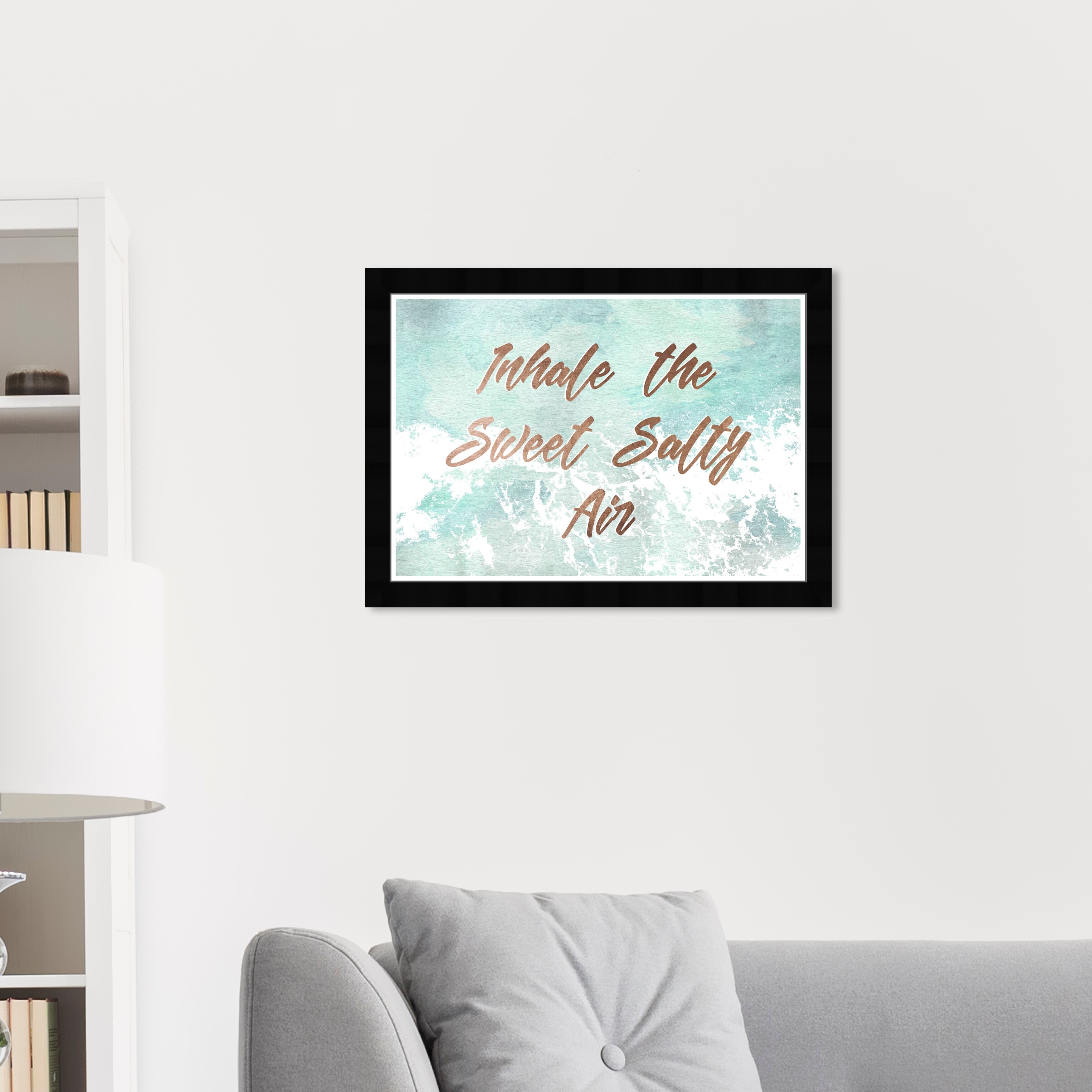 Shop Wynwood Studio Seasalt Air Typography And Quotes Wall Art Framed Print Inspirational Quotes And Sayings Gold Green Overstock 31457003