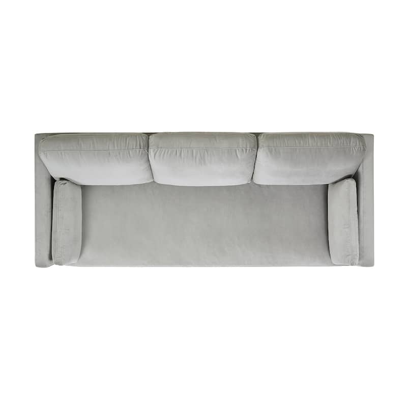 Knox 84" Modern Farmhouse Velvet Track Arm Sofa
