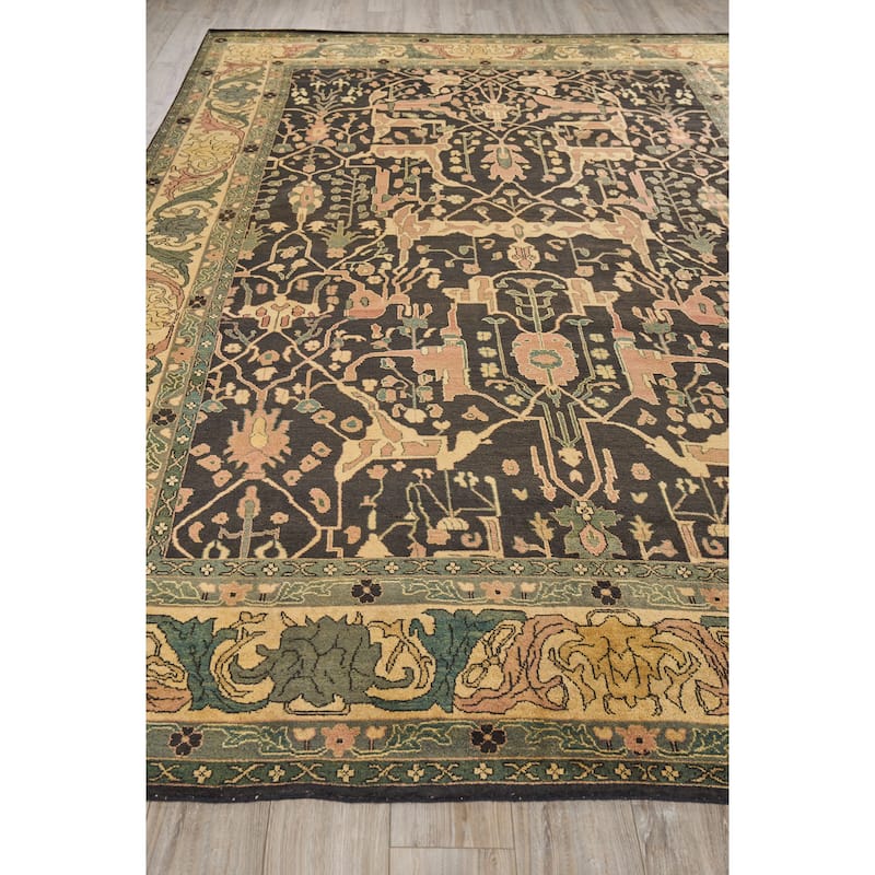 EXQUISITE RUGS ONE-OF-A-KIND Antique Weave Bijar Hand Knotted Brown Rug - 10'x14'