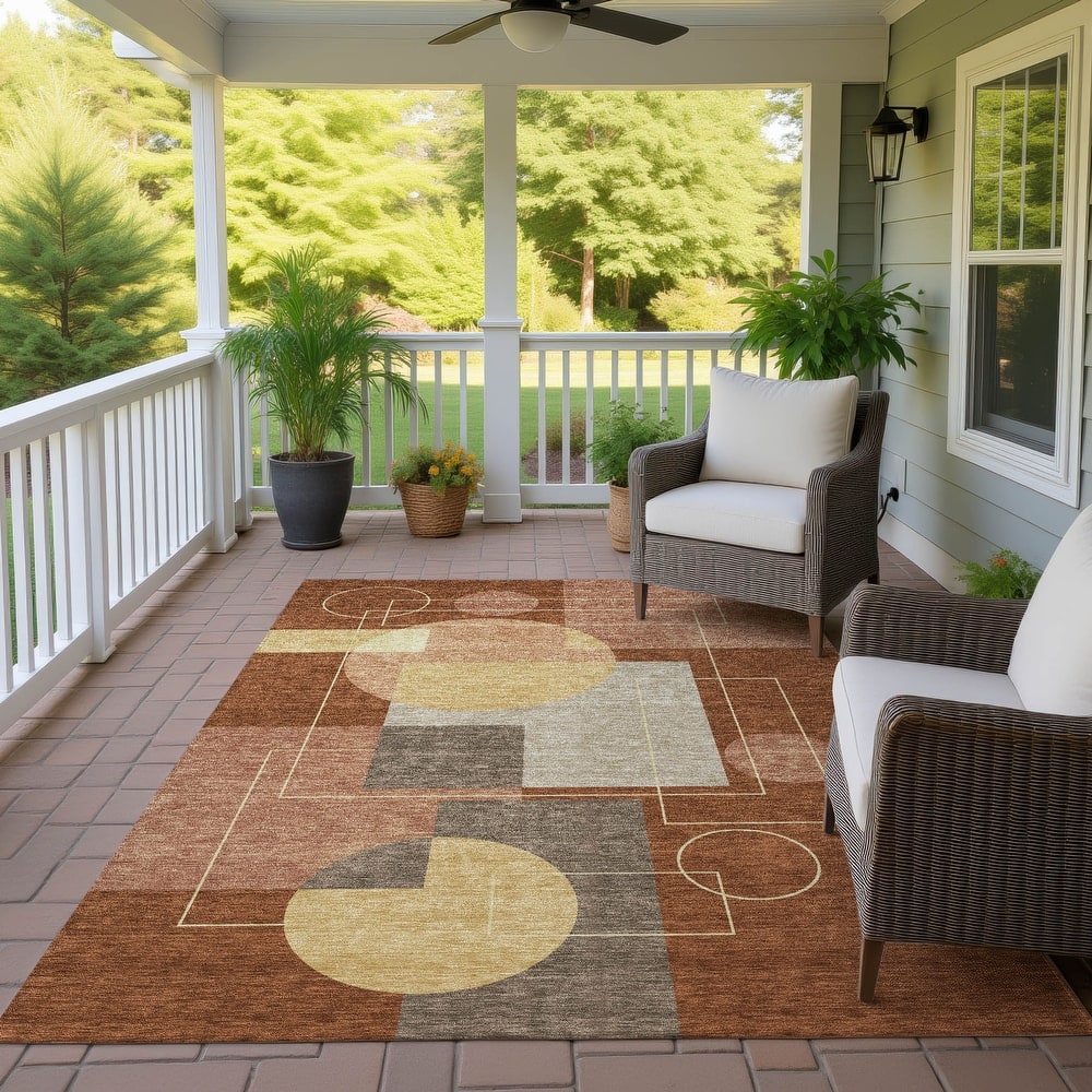 Machine Washable Indoor/ Outdoor Modern Filly Chantille Rug