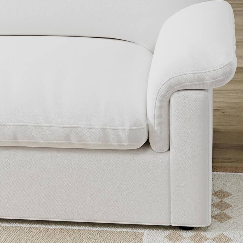 Down-Filled Modular Chaise Couch L-shaped Chenille Sectional Sofa with Storage Ottoman, Removable & Washable Sofa Cover