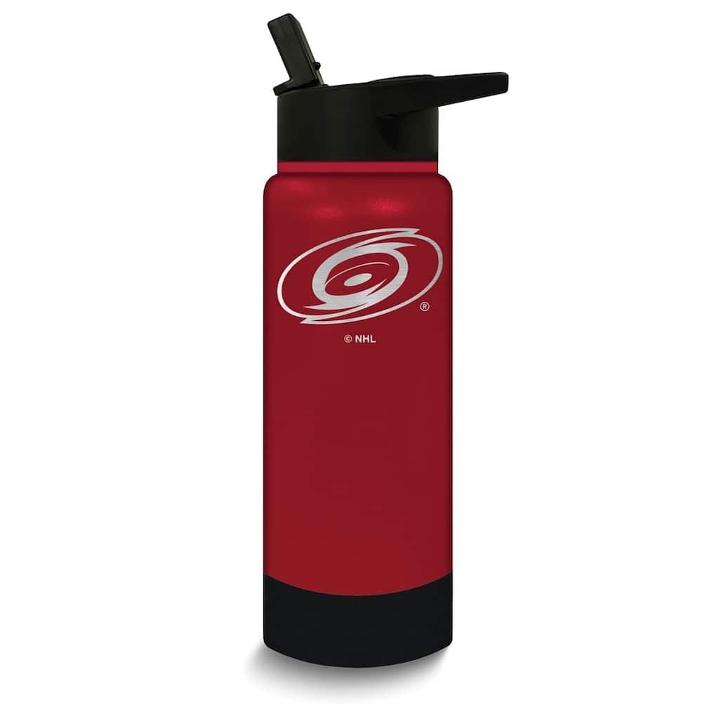 Curata NHL Carolina Hurricanes Stainless Steel Silicone Grip 24 Oz. Water Bottle