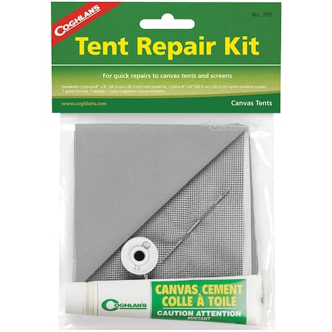 Coghlan's Tent Repair Kit, Quick Canvas & Nylon Patches Screen Cement - One Size