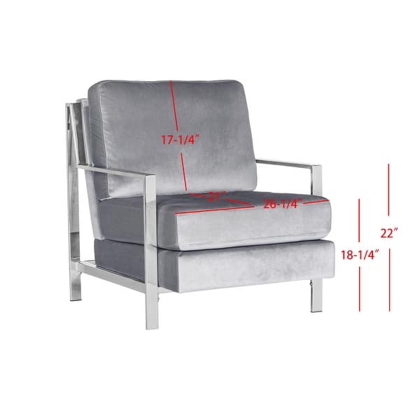 SAFAVIEH Mid-Century Modern Glam Walden Velvet Light Grey Club Chair - 30" x 33.5" x 34.3"