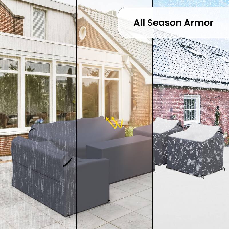 Forever Patio Outdoor Wicker Conversation Set Sofa Seating Group 5-piece Furniture Cover - 34 x 72 x 28