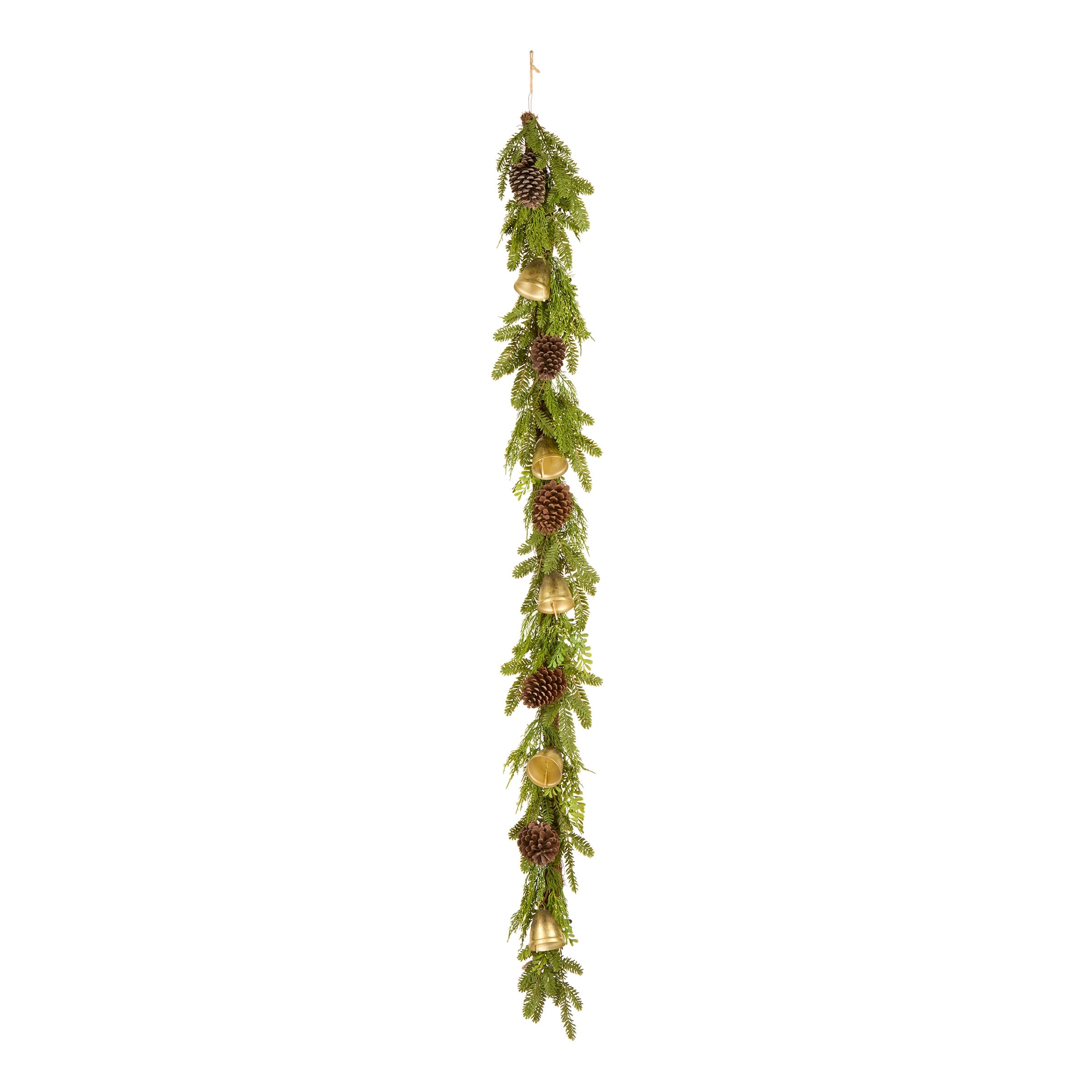 National Tree Company 6 ft. Artificial Christmas Bells Pine Garland with Pinecones and Bells - 6 ft