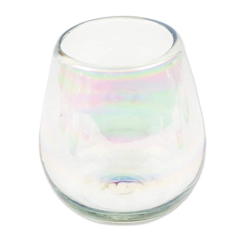 Novica Handmade Ethereal Freshness Handblown Recycled Stemless Wine Glasses (Set Of 6)
