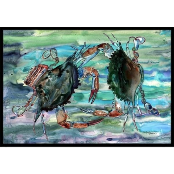 Carolines Treasures 8954MAT Watery Teal And Purple Crabs Indoor & Outdoor Mat 18 x 27 in.