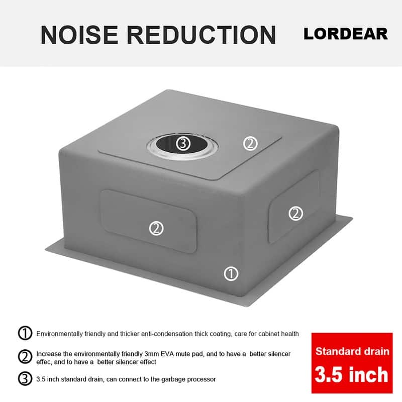23 inch Undermount Deep Single Bowl 16 Gauge Stainless Steel Sink