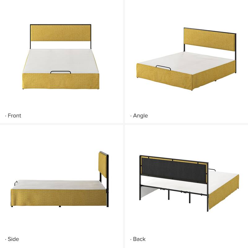 Oliver Modern Washable Slipcover Bed Upholstered Metal by HULALA HOME
