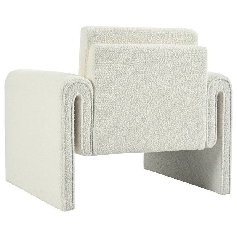 Modern Bouclé Upholstered Accent Chair - Ideal for Living Room, Bedroom & Office, with Sturdy Support and Luxurious Comfort