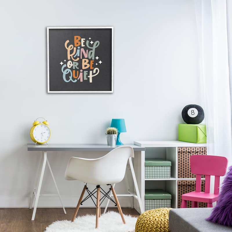 Stupell Be Kind Or Quiet Framed Giclee Art Design By Sarah Hickman