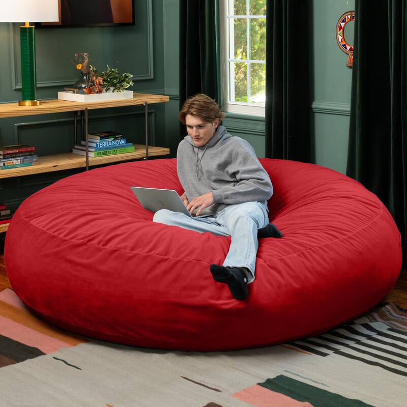 Jaxx Cocoon 7 Ft Giant Bean Bag Sofa and Lounger for Adults, Lush Velvet