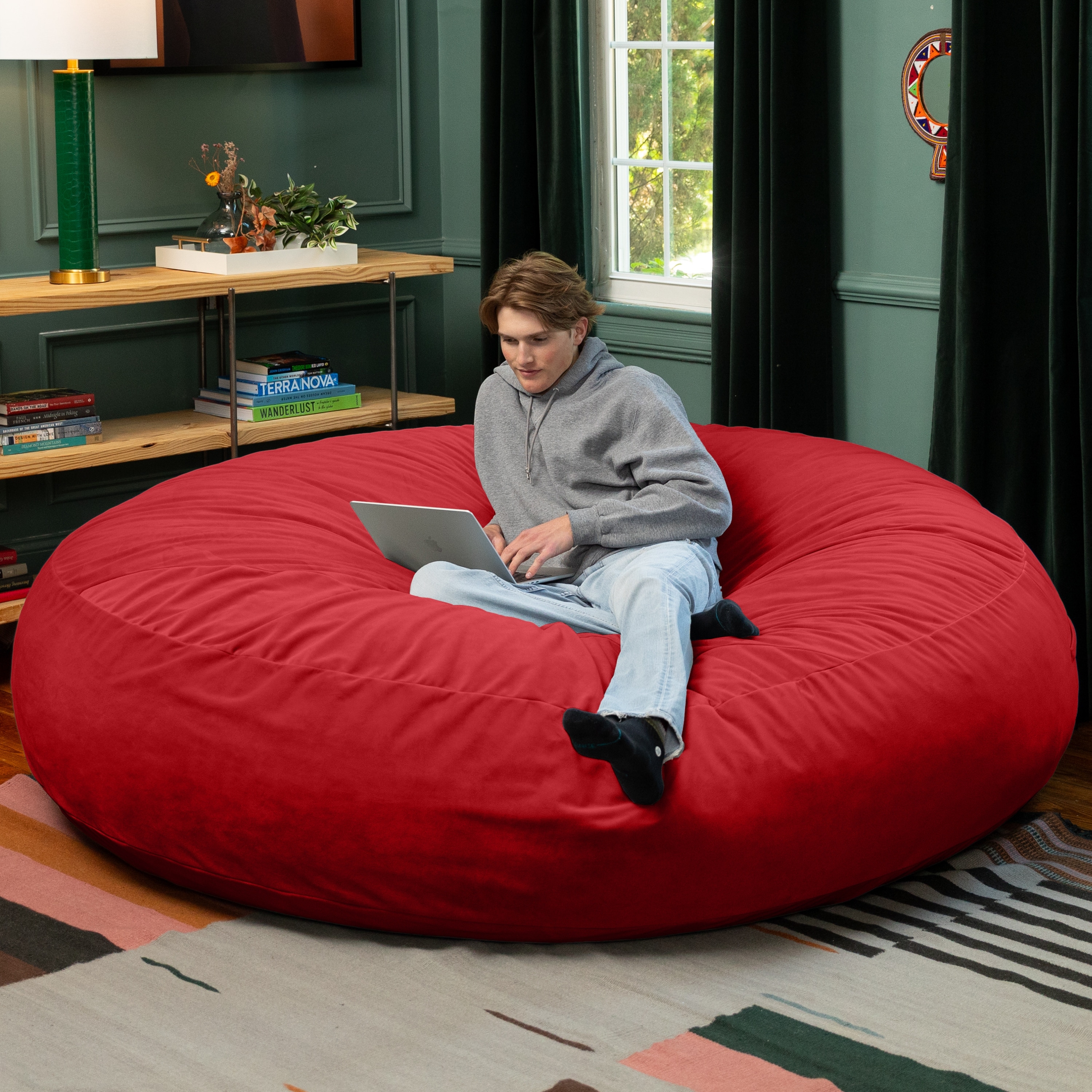 Jaxx Cocoon 7 Ft Giant Bean Bag Sofa and Lounger for Adults, Lush