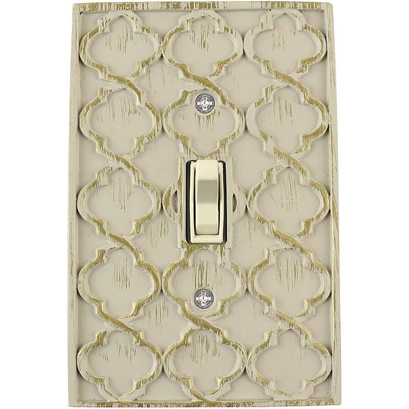 Meriville Moroccan 1 Toggle Wallplate, Single Switch Electrical Cover Plate - Ivory
