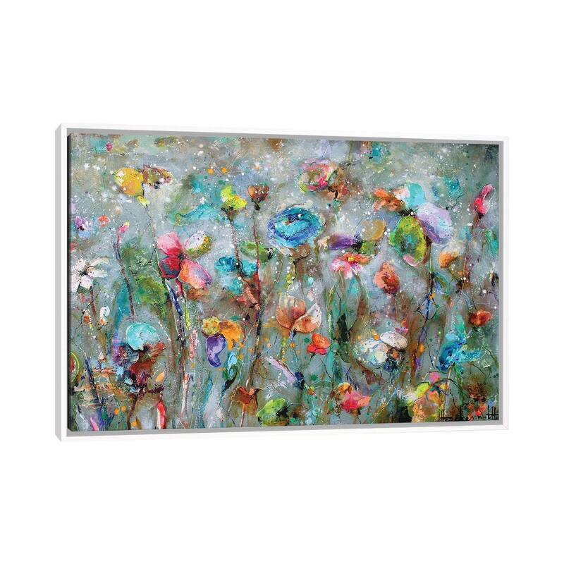 iCanvas "Flowers By Dawn" by Studio Paint-Ing Framed Canvas Print - White - 18x26